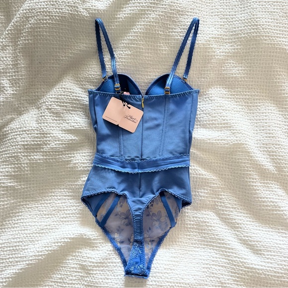 NWT Agent Provocateur Florella Corset Bodysuit Cornflower 32D - Picture 8 of 12